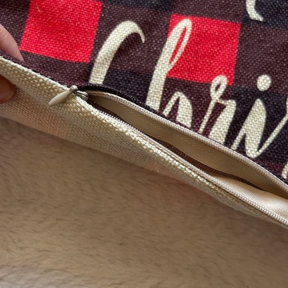 Christmas Farmhouse Throw Pillow Covers Set - Red Plaid & Cream Truck - Picture 4 of 10